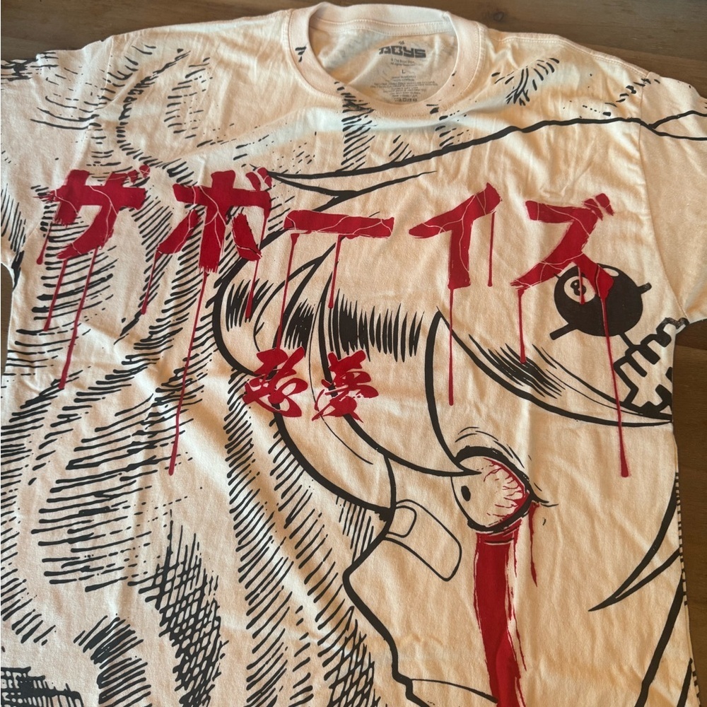 Graphic Men's Tee Beige Red and Black - 100% Cotton Shirts - Picture 4 of 9